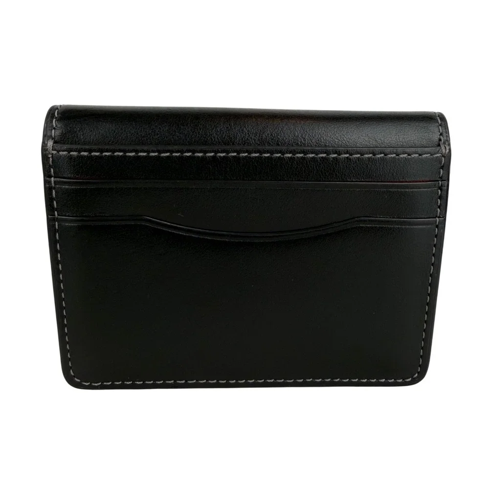 Coach Bandit Wallet Black Luxe Refined Calf Leather Silver Tone 4